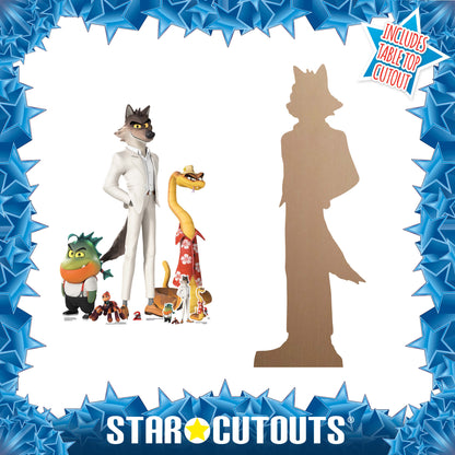 SC4810 Bad Guys Pack Mr Wolf & Mr Piranha & Mr Snake & Ms Tarantula  Cardboard Cut Out Height 112cm