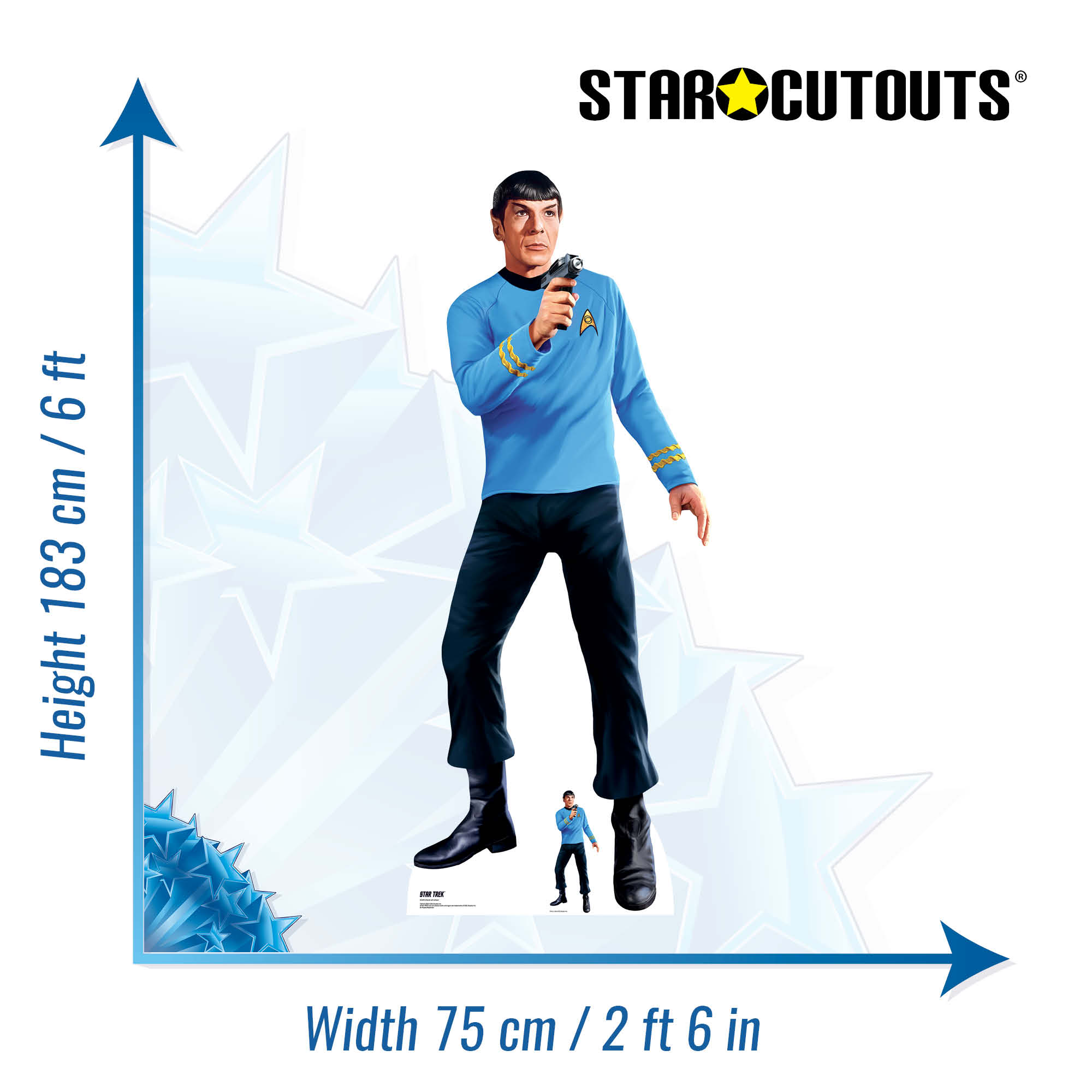 SC4814 Spock with Phaser Star Trek Cardboard Cutout – 183cm Vulcan