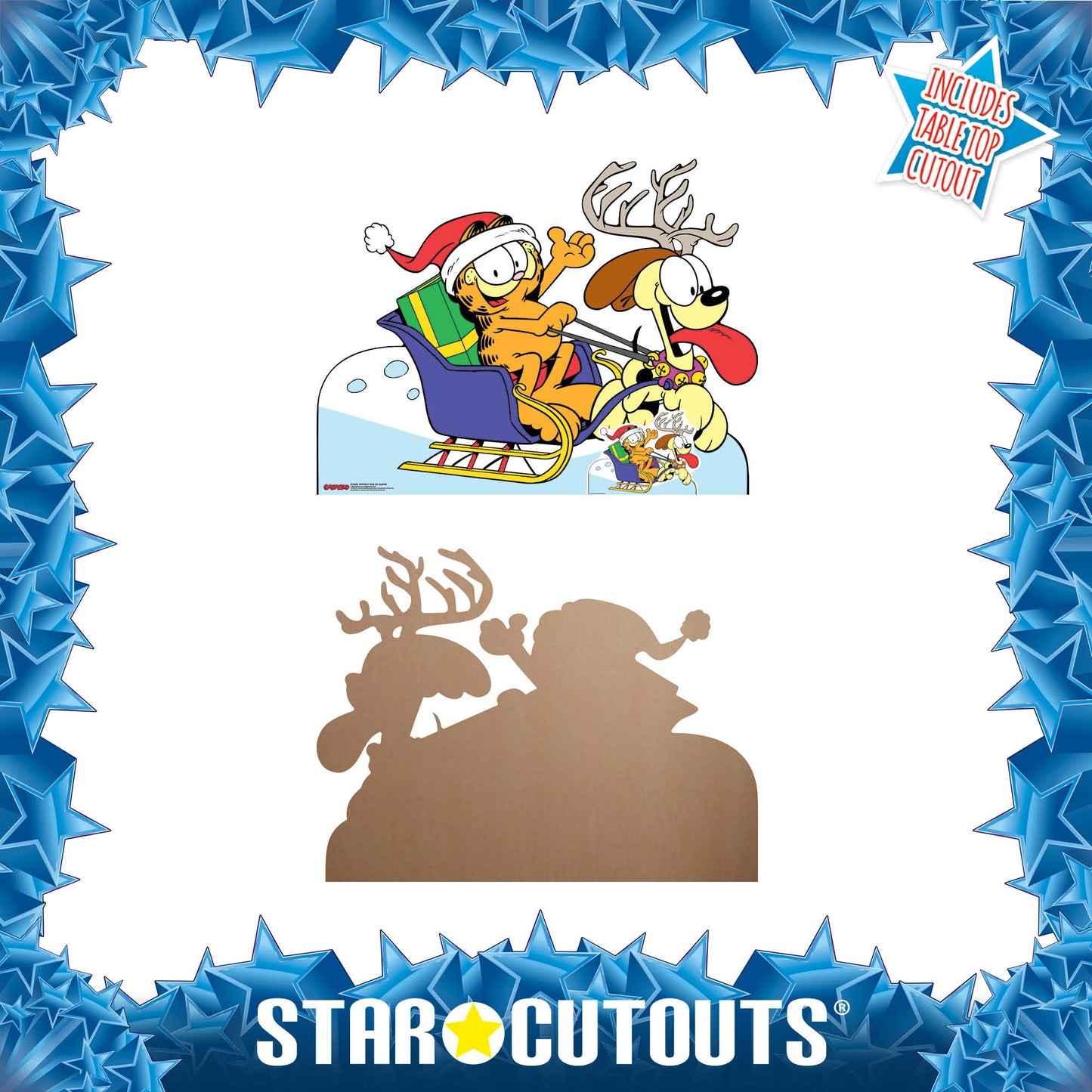 SC4828 Garfield Odie on Sledge Medium -  Cardboard Cutout Height 94cm