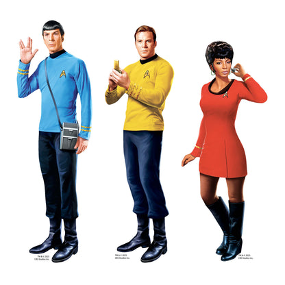 SC4834 Star Trek Original Series Shelf Top Pack Captain Kirk, Uhura, Spock Cardboard Cutouts  Height 30cm