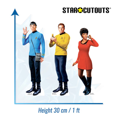 SC4834 Star Trek Original Series Shelf Top Pack Captain Kirk, Uhura, Spock Cardboard Cutouts  Height 30cm