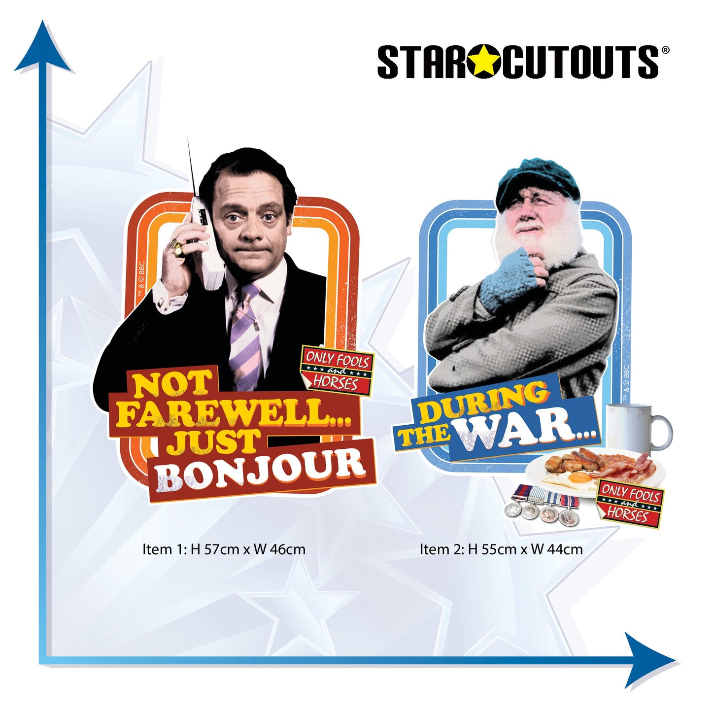 SC4844 Not Farewell Just Bonjour & During the War Wall Décor  Cardboard Cut Out Height 57cm