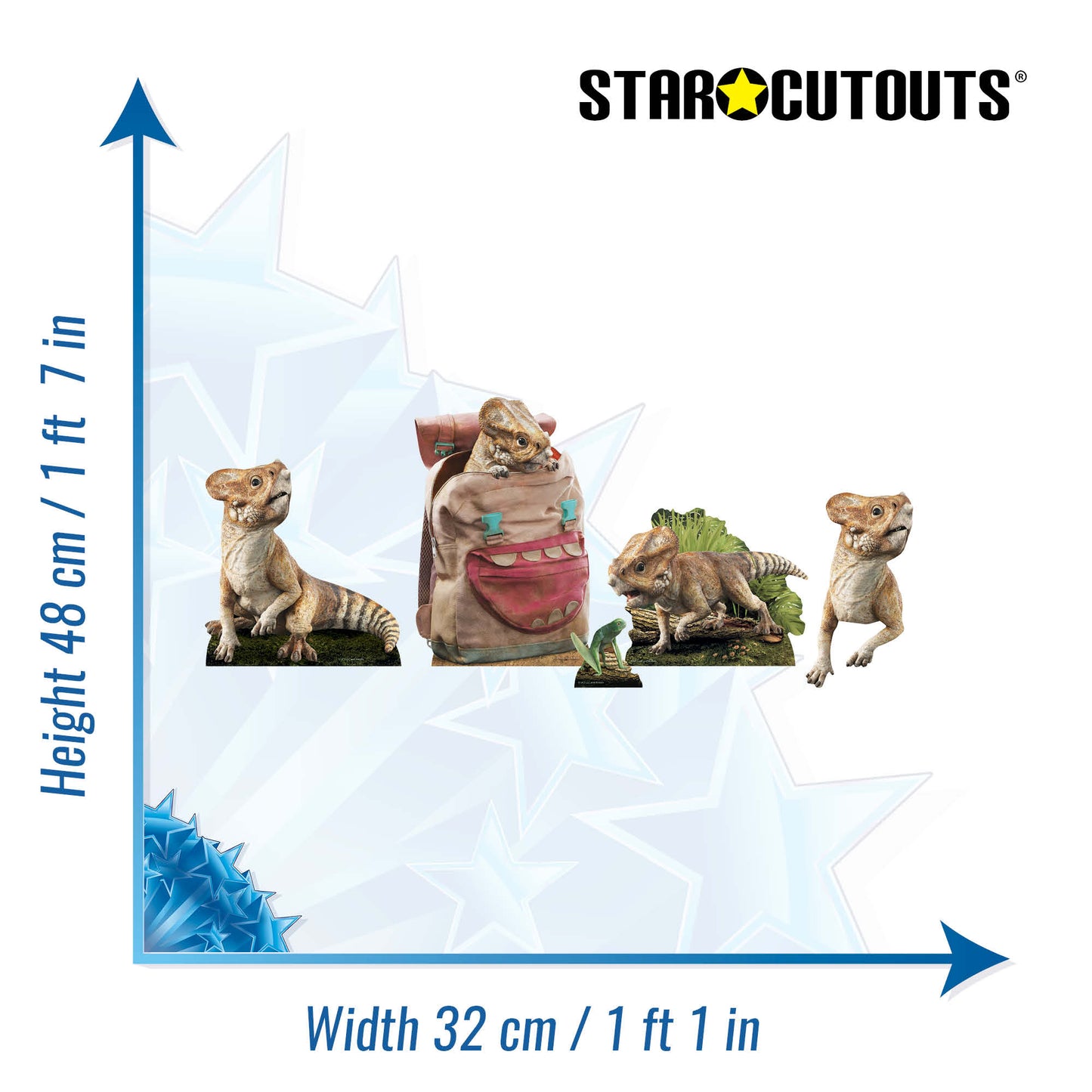 SC4860 Aquilops Dinosaur Jurassic World Rebirth   Cardboard Cut Out Height 48cm