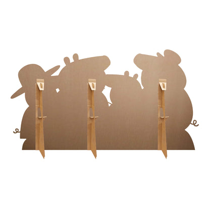 SC4861 Peppa Pig Family Group Cutout - Peppa, George, Mummy, Daddy, Grandpa, Granny and Baby Evie Pig  Cardboard Cut Out Height 91cm