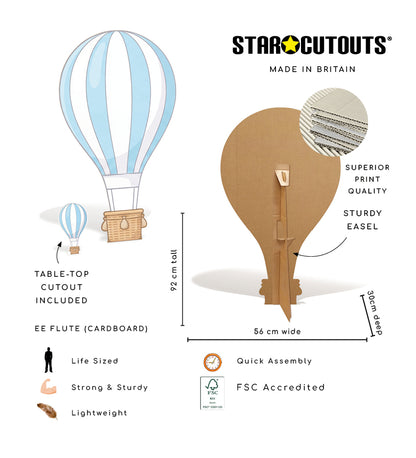 SC4863 Blue Hot Air Balloon Cardboard Cutout Height 92cm