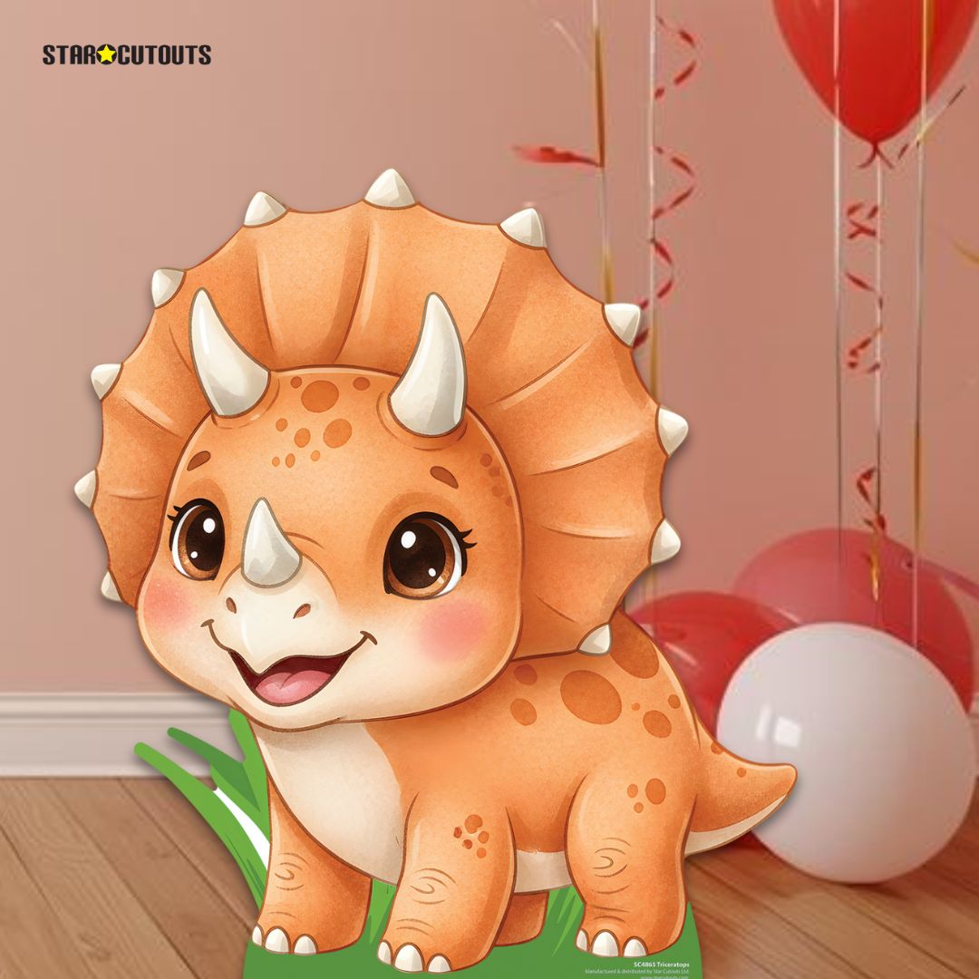 SC4865	Cute Cartoon Triceratops Small Cardboard Cutout