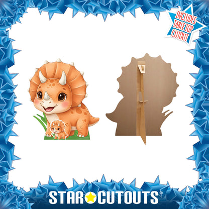 SC4865	Cute Cartoon Triceratops Small Cardboard Cutout