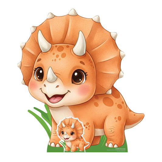 SC4865	Cute Cartoon Triceratops Small Cardboard Cutout