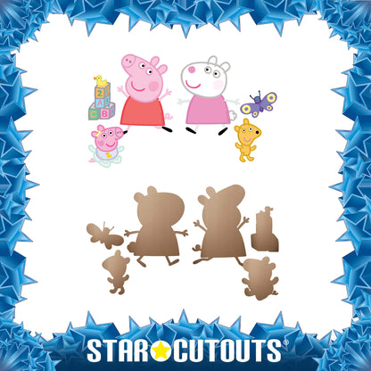 SC4866 Peppa Pig, Baby Evie and Suzy Sheep Wall Decoration Pack Cardboard Cutouts Height 44cm