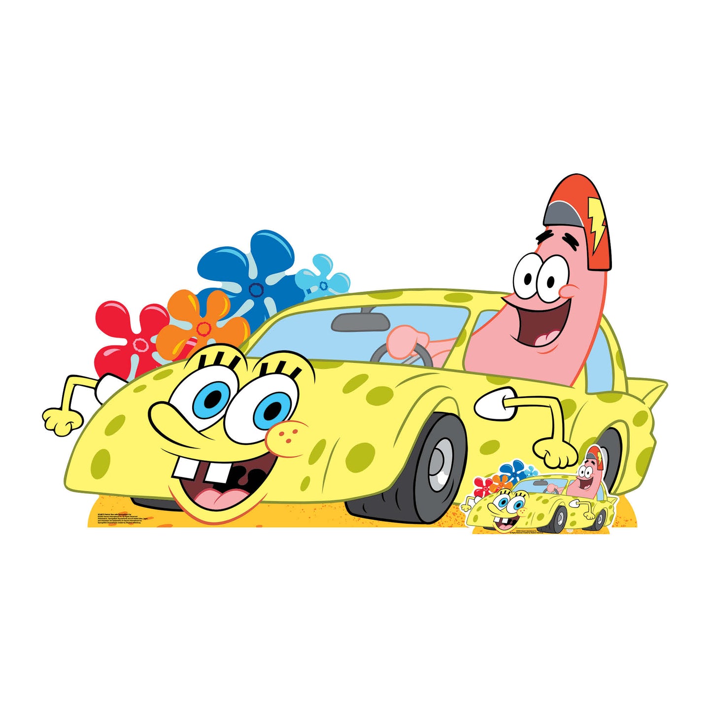 SC4872 Patrick Star with SpongeBob Car Cardboard Cutout Height 95cm