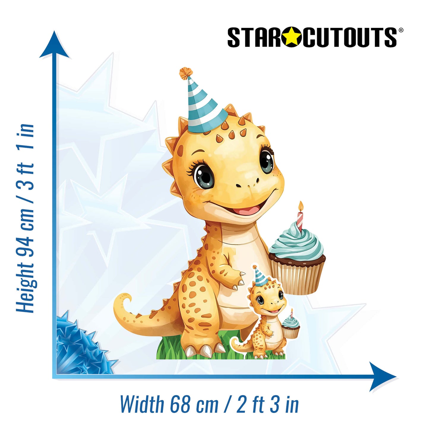 SC4875 Tyrannosaurus Rex Baby with Party Hat and Cake