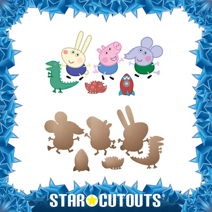 SC4878 George Pig, Edward Elephant & Richard Rabbit Wall Decoration Pack Cardboard Cutouts Height 34cm