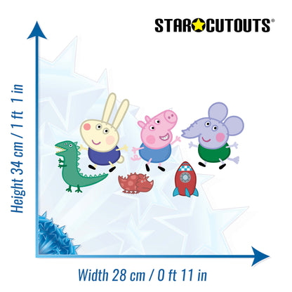 SC4878 George Pig, Edward Elephant & Richard Rabbit Wall Decoration Pack Cardboard Cutouts Height 34cm