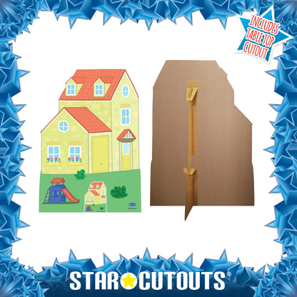 SC4879 Peppa Pig House With Silde Cardboard Cut Out Height 128cm