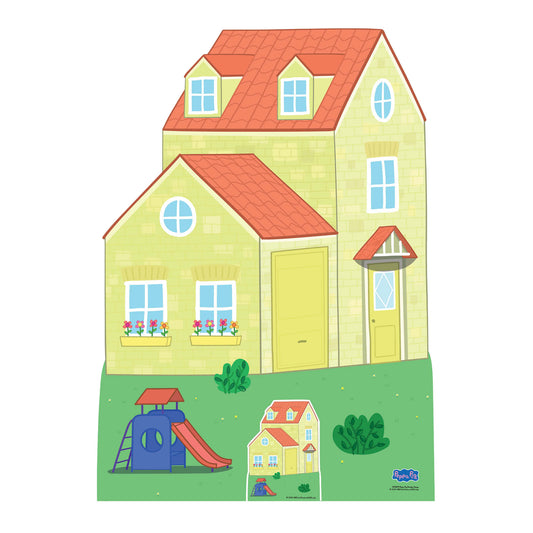 SC4879 Peppa Pig House With Silde Cardboard Cut Out Height 128cm