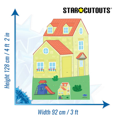 SC4879 Peppa Pig House With Silde Cardboard Cut Out Height 128cm