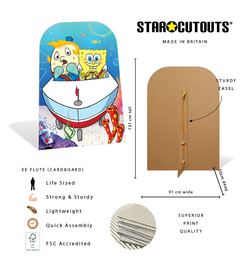 SC4885 Mrs Puff and SpongeBob Backdrop Single Cardboard Cutout Height 131cm