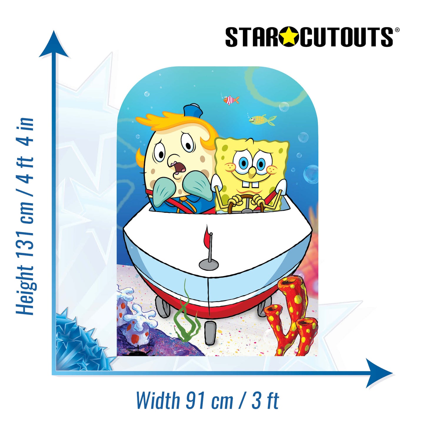 SC4885 Mrs Puff and SpongeBob Backdrop Single Cardboard Cutout Height 131cm