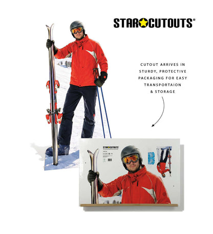 SC4887 Skier Cutout  Cardboard Cutout Height 185cm