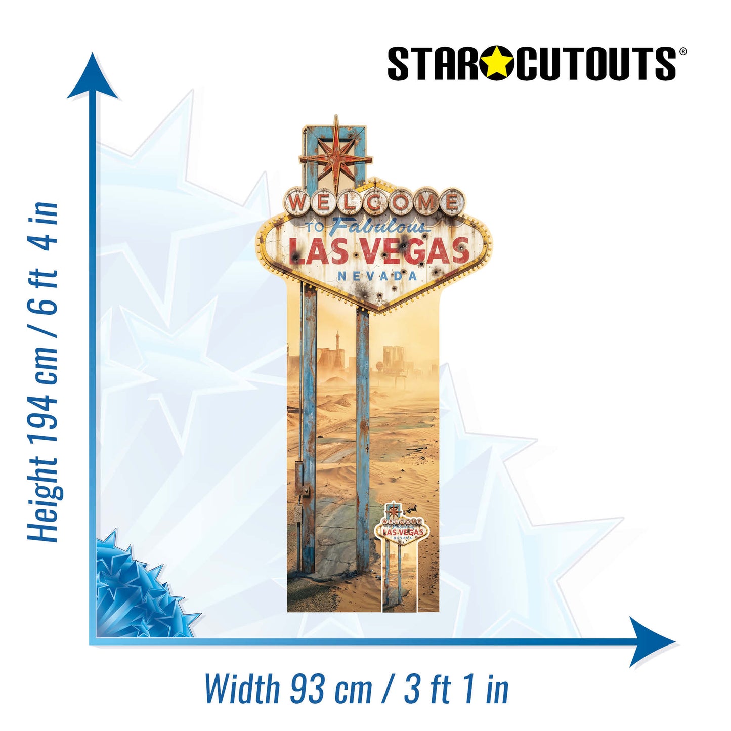 SC4889 Apocalyptic Vegas Sign Cardboard Cutout Height 194cm