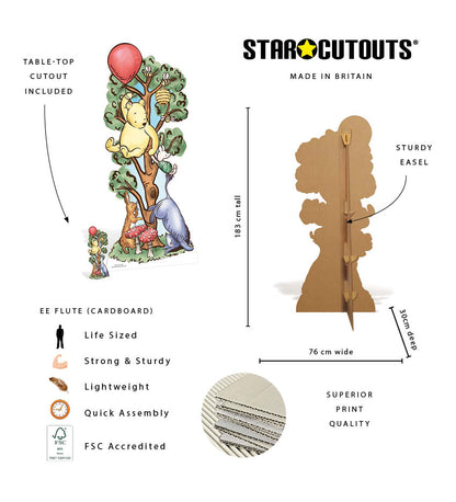 SC4897 Winnie in Tree with Donkey Cardboard Cutout Height 183cm
