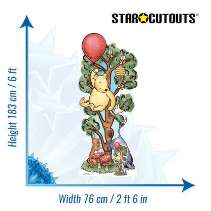 SC4897 Winnie in Tree with Donkey Cardboard Cutout Height 183cm