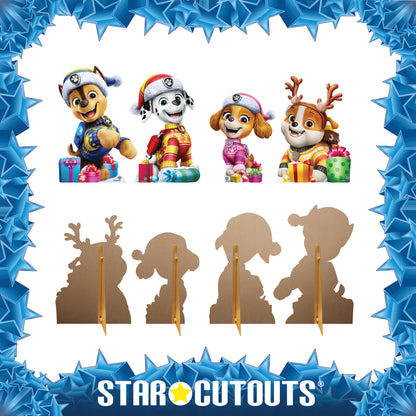 SC4901 Paw Patrol Christmas Star Mini  Multi Pack Bundle Cardboard Cut Out Height 62cm