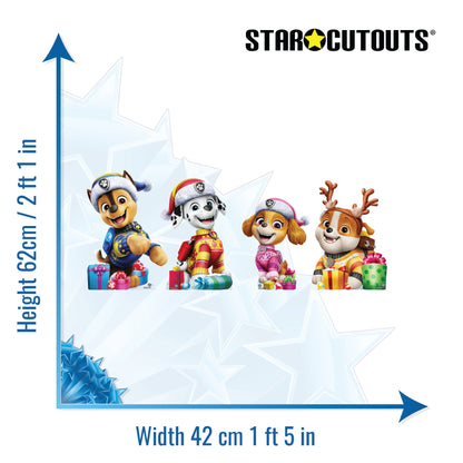 SC4901 Paw Patrol Christmas Star Mini Multipack  Cardboard Cut Out Height 62cm
