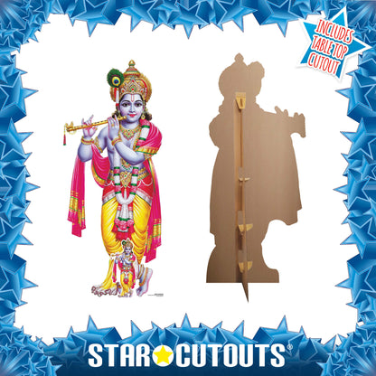 SC4917 Lord Krishna Statue Cardboard Cut Out Height 176cm