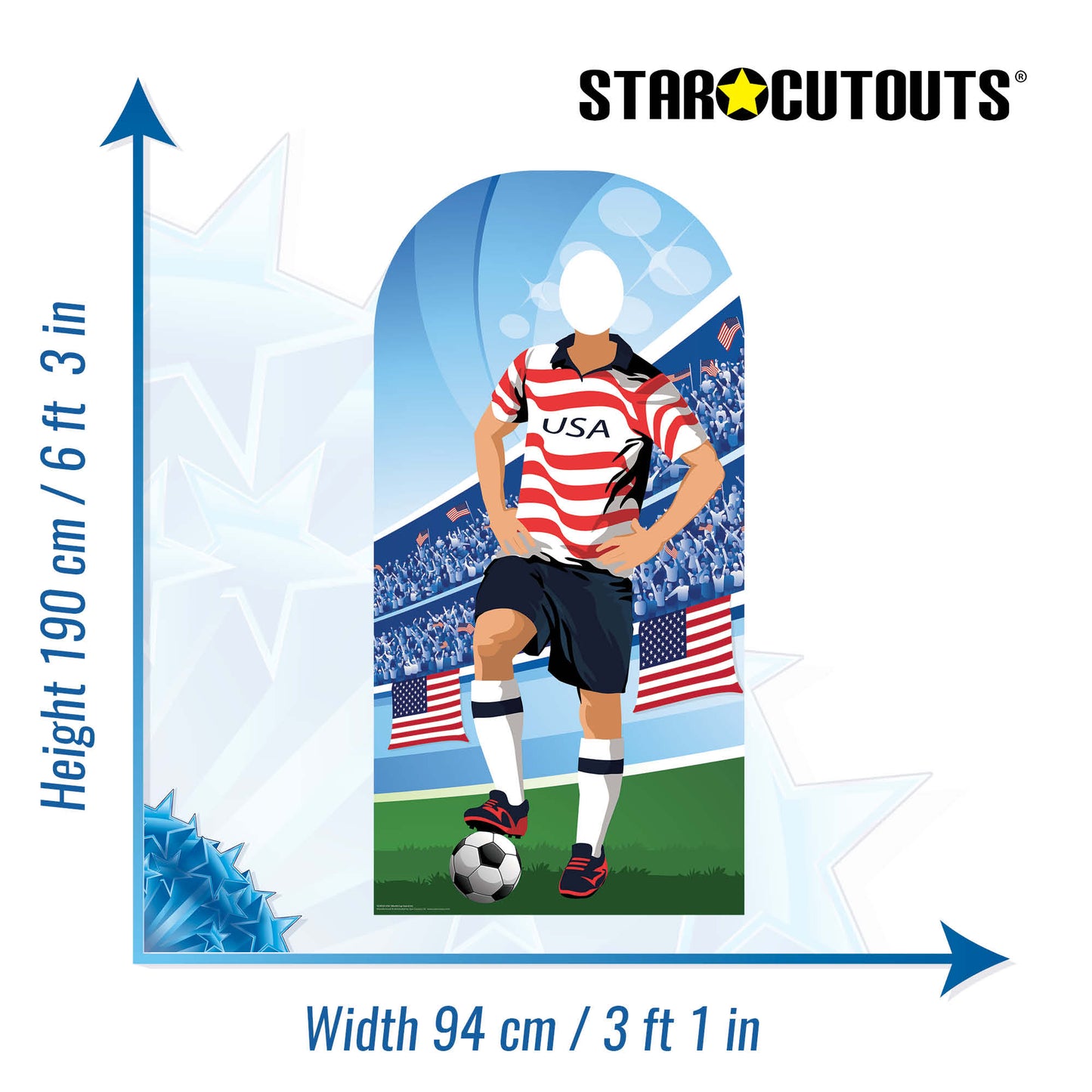 SC4935 USA Football World Tournament Cup Stand-in Cardboard Cutout Height 190cm