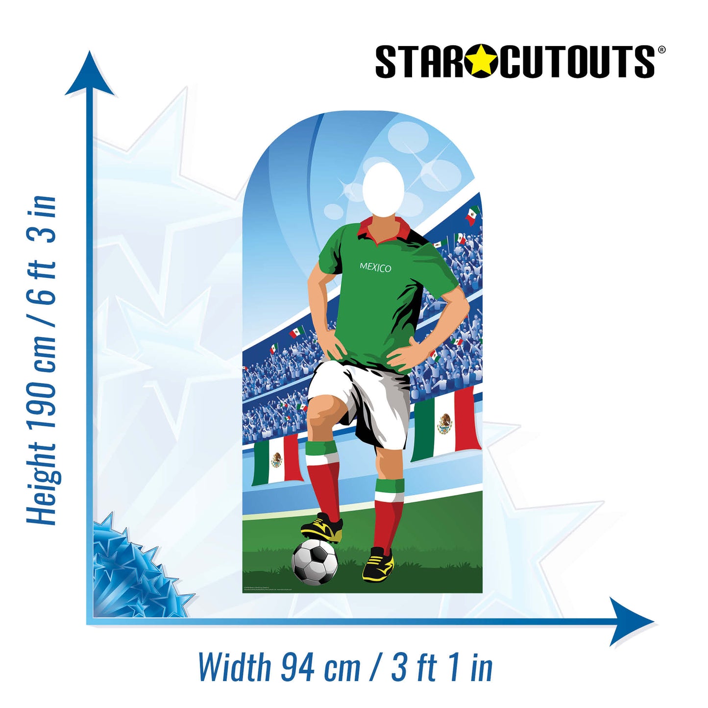 SC4938 Mexico Football World Tournament Cup  Stand-in Cardboard Cutout Height 190cm