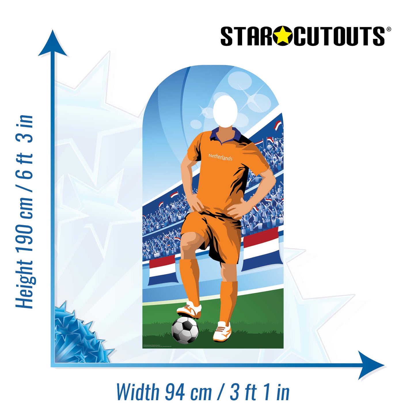 SC4940 Netherlands Football World Tournament Cup Stand-in Cardboard Cutout Height 190cm