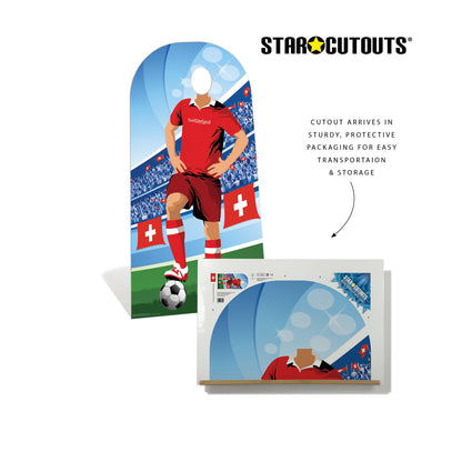 SC4942 Switzerland World Cup 2026  Football World Tournament Cup Stand-in Cardboard Cutout Height 190cm