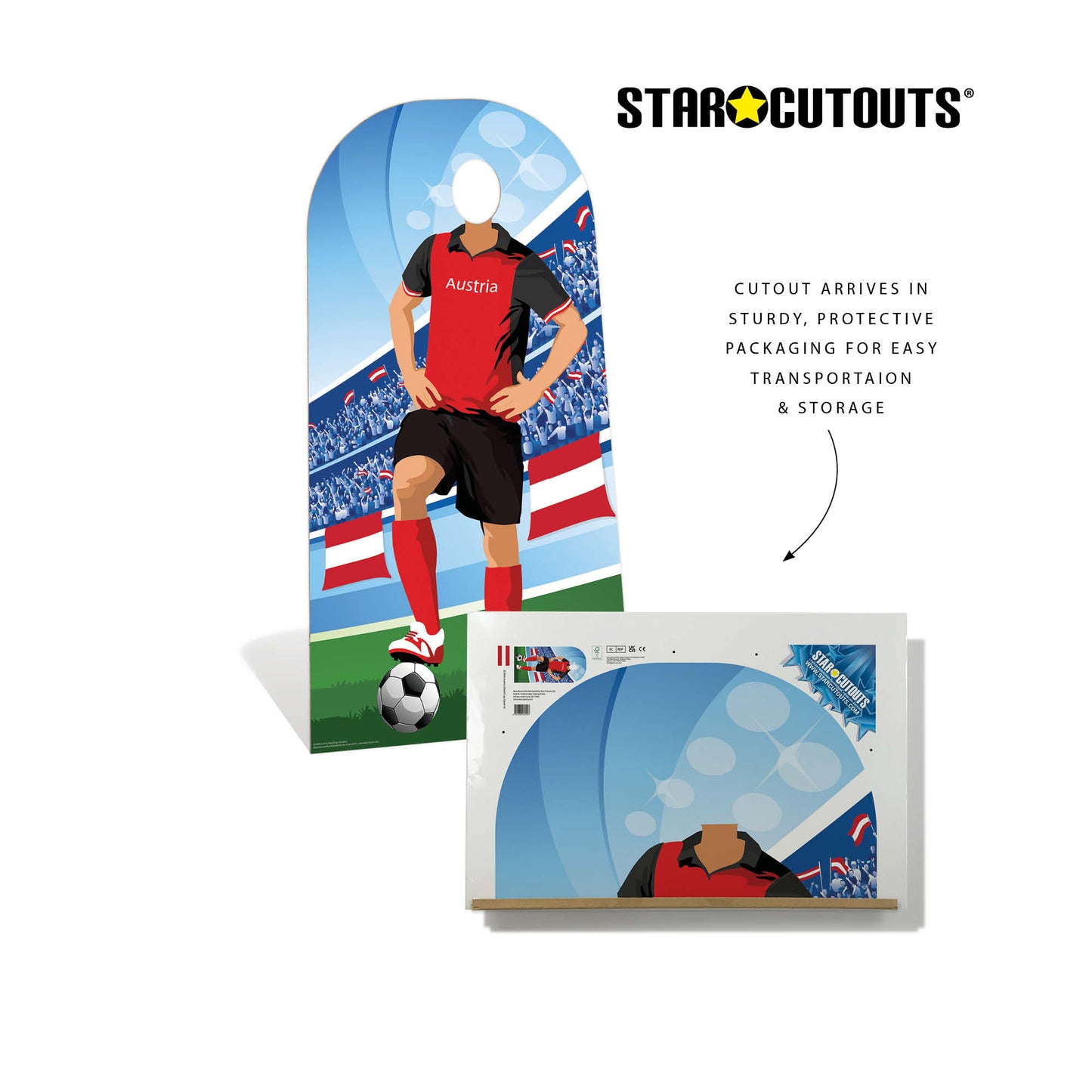 SC4943 Austria Football World Tournament Cup Stand-in Cardboard Cutout Height 190cm