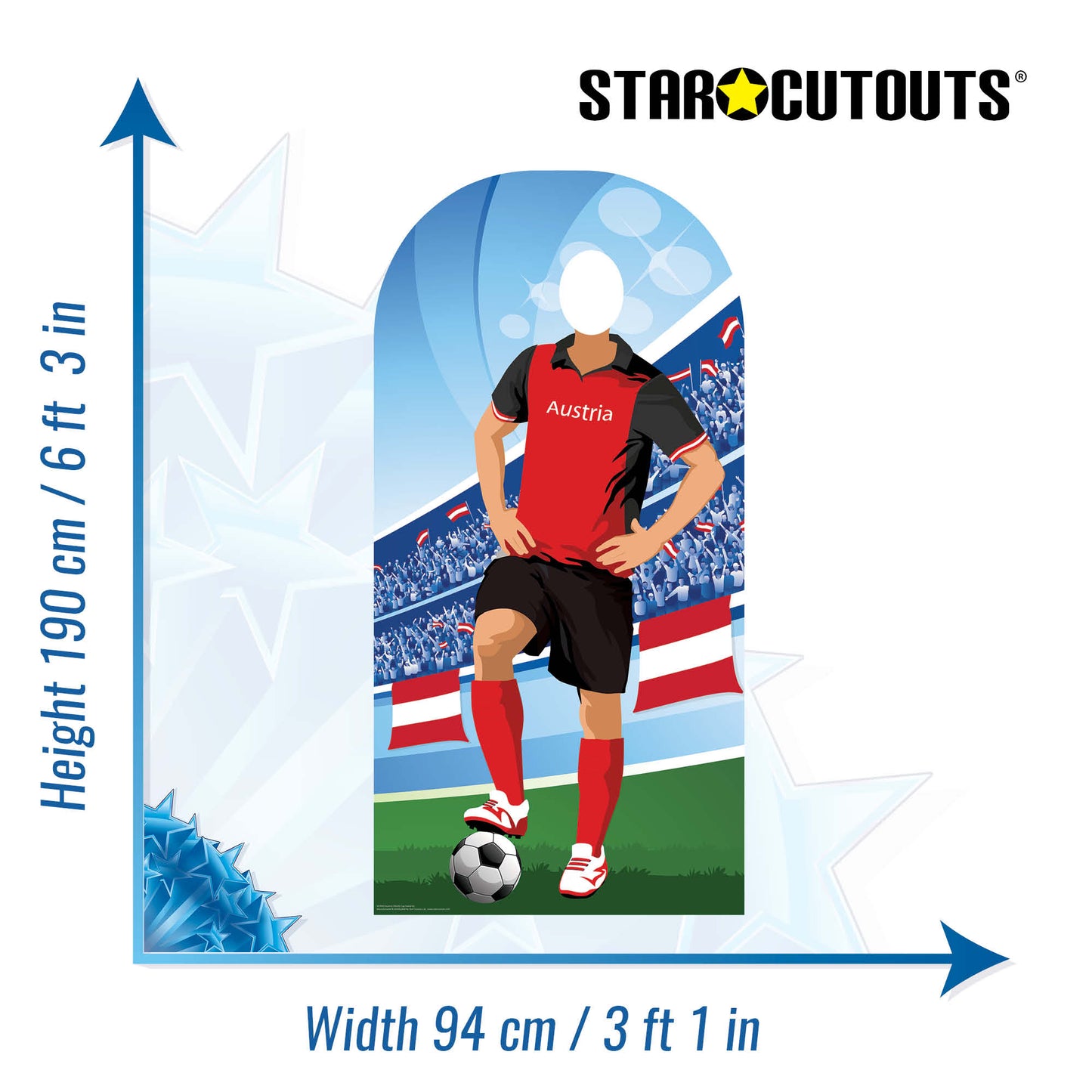 SC4943 Austria Football World Tournament Cup Stand-in Cardboard Cutout Height 190cm