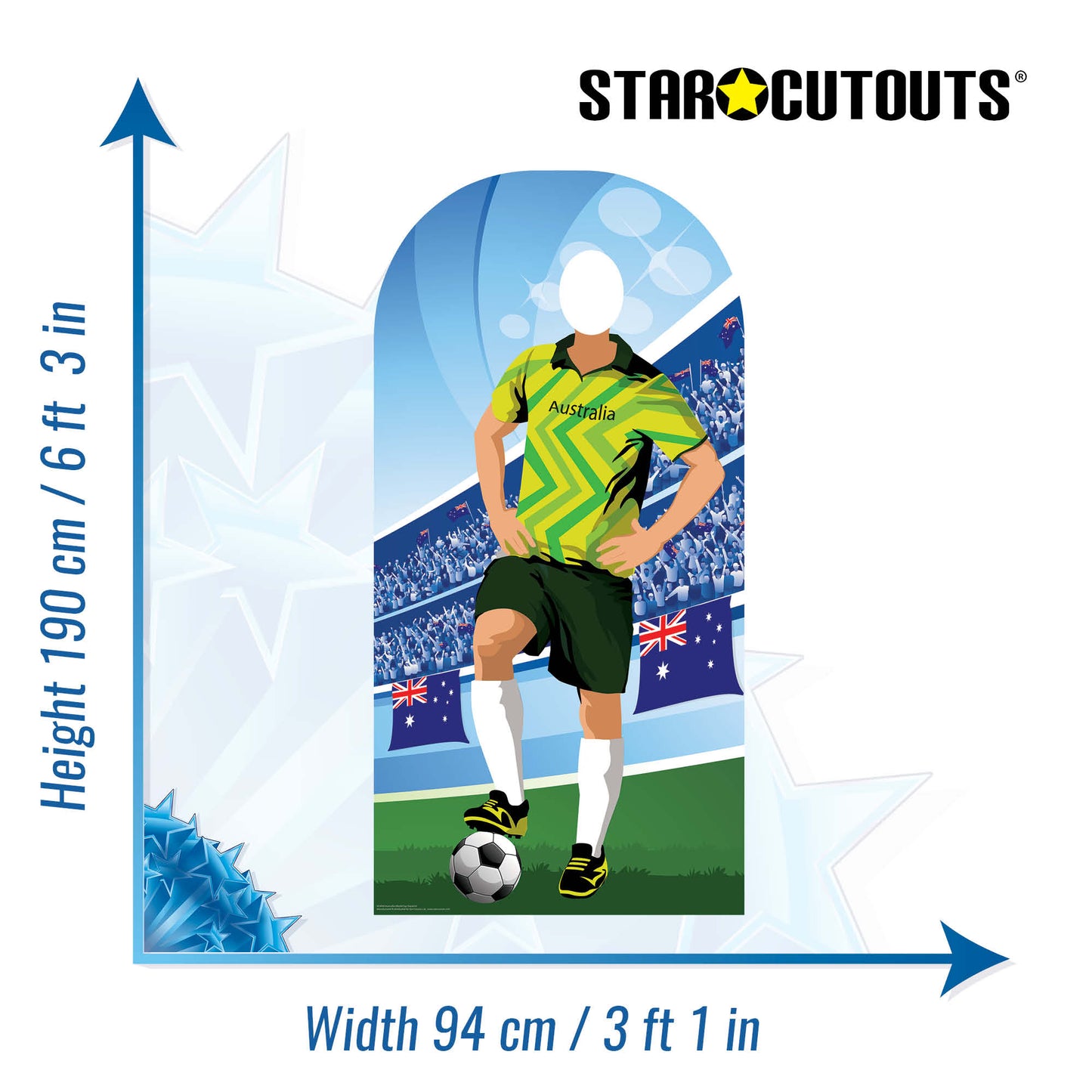 SC4944 Austrailia Football World Tournament Cup Stand-in Cardboard Cutout Height 190cm
