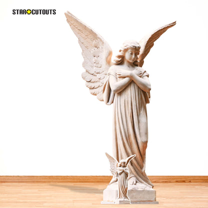 SC4953 Angel White Stone Statue Cardboard Cutout Height 163cm Includes Desktop
