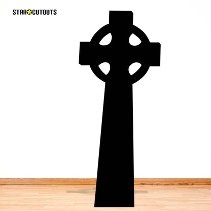 SC4959 Celtic Cross Black Silhouette Cardboard Cutout Height 174cm