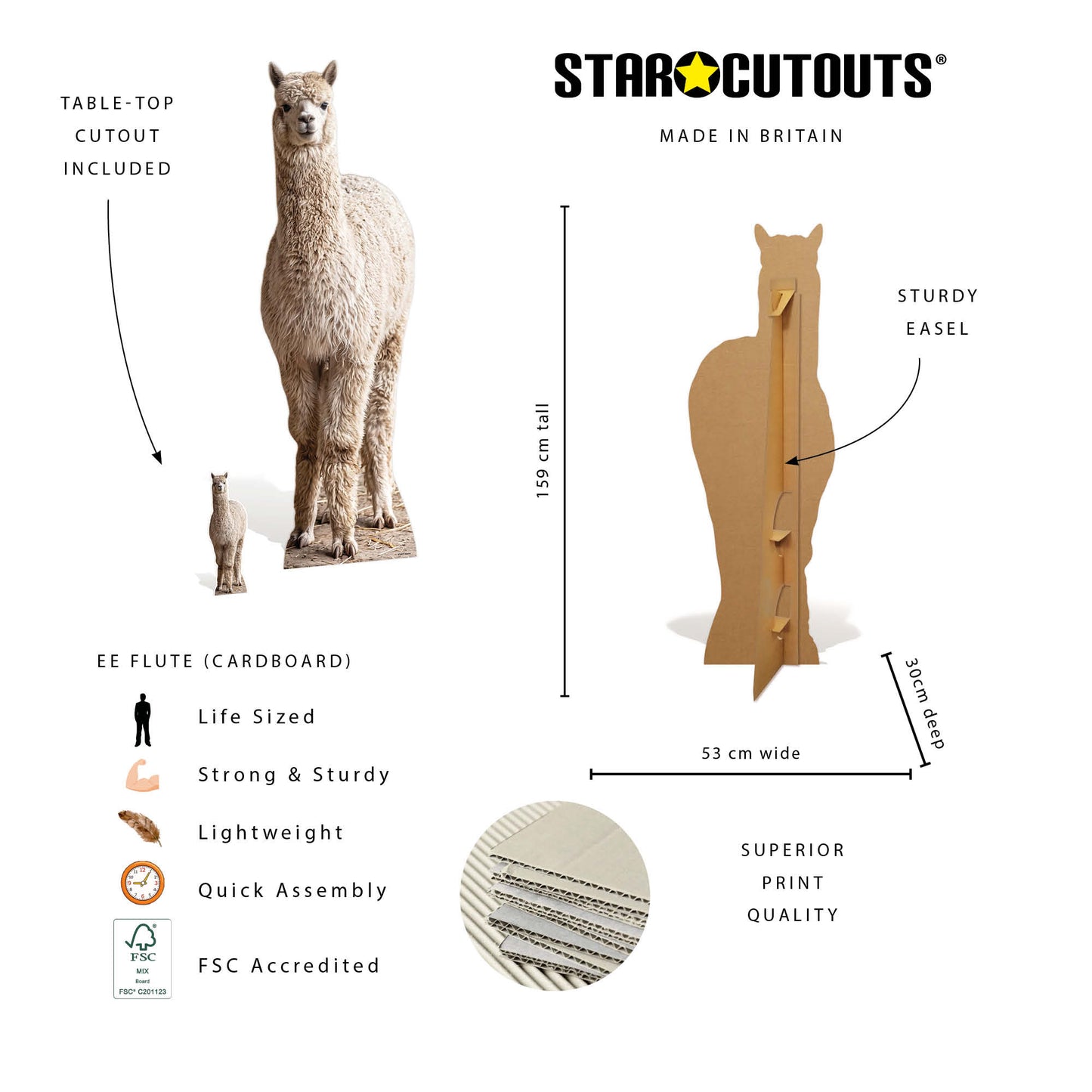 SC4972 Alpaca in Mountain Cardboard Cutout Height 159cm