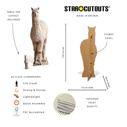 SC4972 Alpaca in Mountain Cardboard Cutout Height 159cm