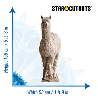 SC4972 Alpaca in Mountain Cardboard Cutout Height 159cm