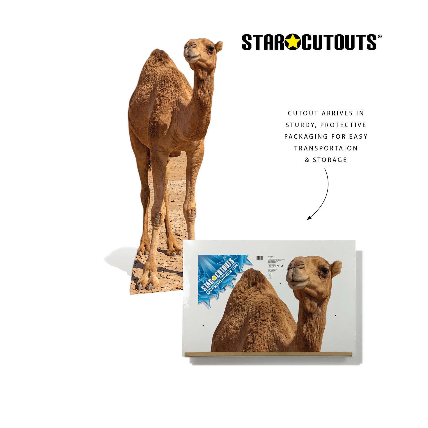 SC4973 Camel in Desert Cardboard Cutout Height 193cm