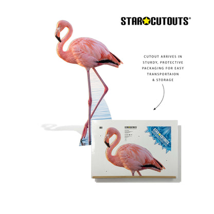SC4974 Tropical Flamingo Cardboard Cutout Height 134cm