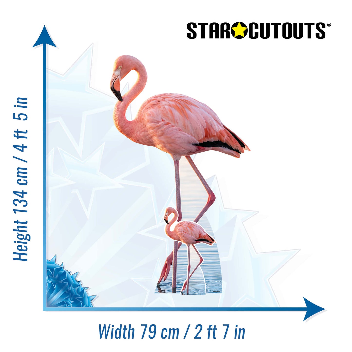 SC4974 Tropical Flamingo Cardboard Cutout Height 134cm