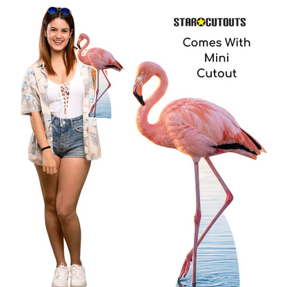 SC4974 Tropical Flamingo Cardboard Cutout Height 134cm