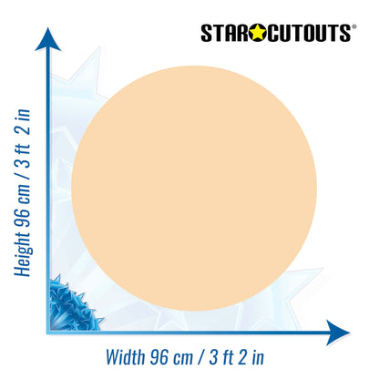 SC5000-x-l-003 Plain Large Correx Circle - Custard Cream Height 96 cm Width 96 cm