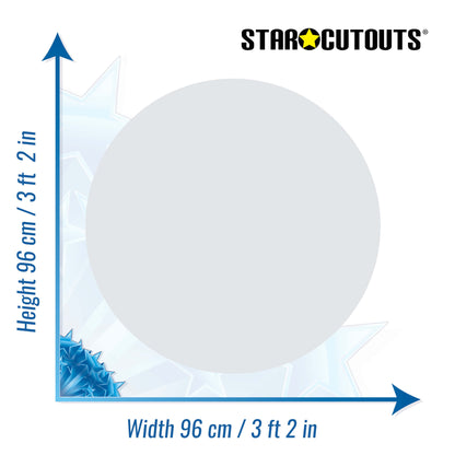 SC5000-x-l-006 Plain Large Correx Circle - Silver Blue Height 96 cm Width 96 cm
