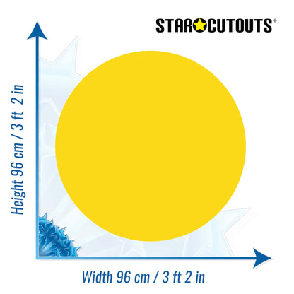 SC5000-x-l-010 Plain Large Correx Circle - Yellow Amber Height 96 cm Width 96 cm