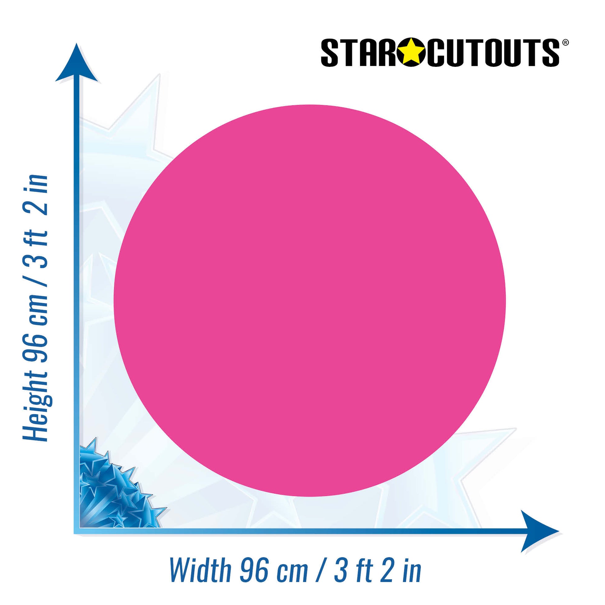 SC5000-x-l-011 Plain Large Correx Circle - Bright Pink Height 96 cm Width 96 cm