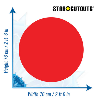 SC5000-x-m-008 Plain Medium Correx Circle - Primary Red Height 76 cm Width 76 cm